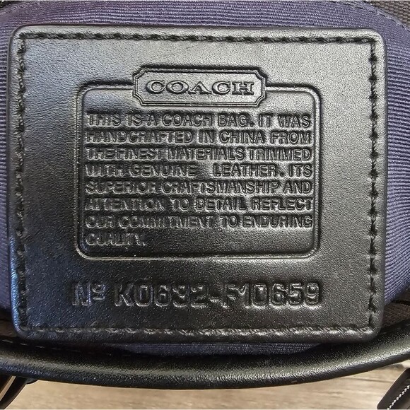 Coach Leatherware Signature Black Canvas Leather Trim Top Handle Tote Bag - Picture 7 of 11